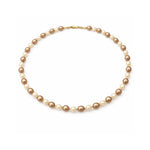 Collar Karen de perlas café 8 mm y crema 6 mm