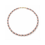 Collar Paulina de perlas rosa 8 mm y gris 6 mm
