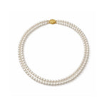 Collar doble de perlas blancas 6 mm