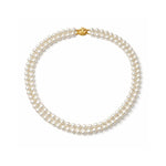 Collar doble de perla blanca 8 mm