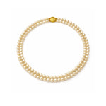 Collar doble de perlas crema 6 mm