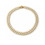 Collar doble de perlas crema 8 mm