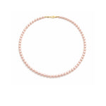 Collar clásico de perlas rosa pastel 6 mm
