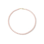 Collar de perla rosa pastel 8 mm