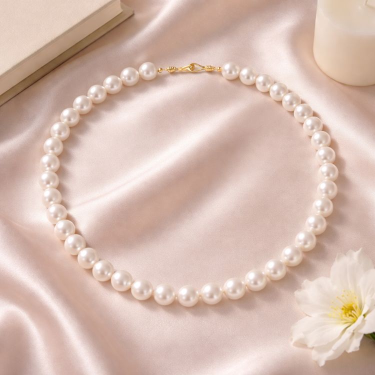 Collar de perla blanca de mayor tamaño en composición