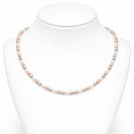 Collar de perlas tricolor 6 mm en exhibidor